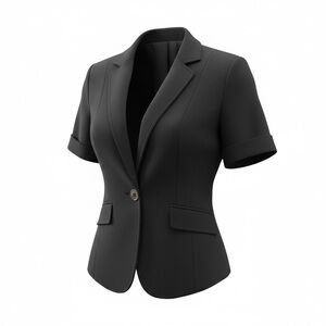 White House Black Market Black Short-Sleeve Tailored Blazer office wear 6